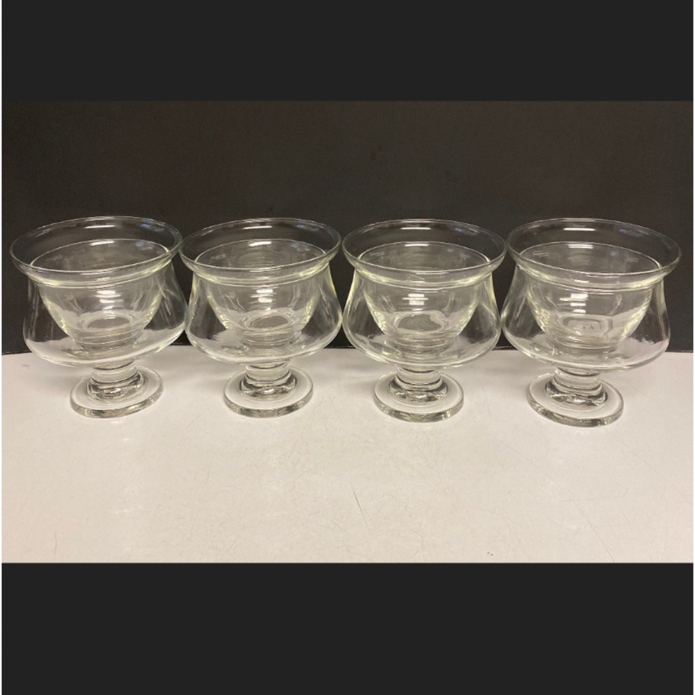 Crisa Set of Four Cracked Ice Icer Liner Handblown Glass